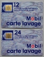 - Carte De Lavage. MOBIL. Lot De 2 Cartes. 12 Et 24 Unités - - Car Wash Cards