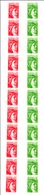 1981 - LOT De 2 BANDES DE 11 ROULETTES - Rouge 1.60 F Et Vert 1.40 F - Y&T 2157 Et 2158 ( Inclus Numérotés) - Rollo De Sellos