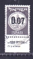 ISRAEL, 1960, Used Stamp(s)  With  Tab, Coinage Stamp 0.07, SG Number(s) 176a, Scannr. 19103 - Gebraucht (mit Tabs)