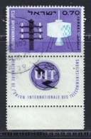 ISRAEL, 1965, Used Stamp(s)  With  Tab, Telecommunications I.T.U. , SG Number(s) 315, Scannr. 19027 - Gebraucht (mit Tabs)