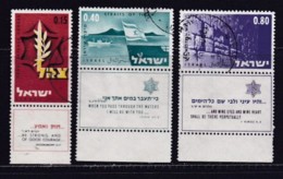 ISRAEL, 1967, Used Stamp(s)  With  Tab, Zahal - Army , SG Number(s) 361-363, Scannr. 19028 - Oblitérés (avec Tabs)