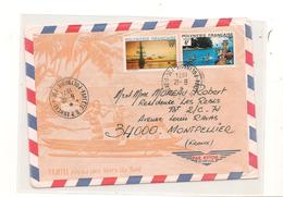 6-12-1974 ENVELOPPE DE PAPEETE ANNEXE 1   POUR  MONTPELLIER ( HÉRAULT) - Storia Postale