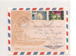 8-6-1970 ENVELOPPE DE PAPEETE ANNEXE 1   POUR TOURS - Storia Postale