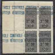 1927 ALGERIE Colis Postaux 19** Contrôle Répartiteur, Surchargé, Bloc De 4, Côte 24.00 - Parcel Post