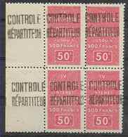 1927 ALGERIE Colis Postaux 23** Contrôle Répartiteur, Bloc De 4, Côte 44.00 - Postpaketten