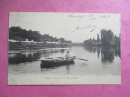 CPA 78 CROISSY PASSAGE DE LA GRENOUILLÈRE BARQUE - Croissy-sur-Seine