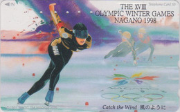 Rare TC JAPON / 271-03711 - JO NAGANO - Série POSTER - PATINAGE De Vitesse - SPEED SKATING OLYMPIC JAPAN Free PC  - 1 - Olympische Spelen