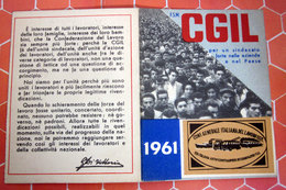 TESSERA CGIL  1961 - Membership Cards