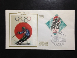 Monaco, Uncirculated FDC, Winter Olympic Games, Sapporo 1972 - Lettres & Documents