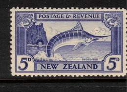 NZ 1935 5d Swordfish P13-14x13.5 SG 563 HM ZZ116 - Unused Stamps