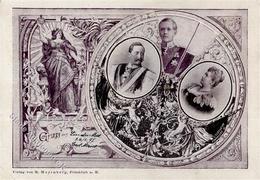 Adel Preussen Kaiser Wilhelm II. Mechanik Dreh-Karte 1897 I-II (Eckbug) - Familias Reales