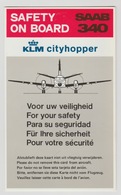 Safety Card KLM Cityhopper Saab 340 1991 - Veiligheidskaarten