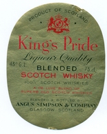 Oud Etiket / Ancienne étiquette Whisky Kings Pride - Whisky