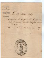 VP17.115 - PARIS 1849 - Lettre Du Secrétaire De La Société De Saint Vincent De Paul Relative à La Conférence De TOURNON - Religion & Esotericism