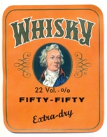 Oud Etiket / Ancienne étiquette Whisky Fifty-Fifty - Whisky