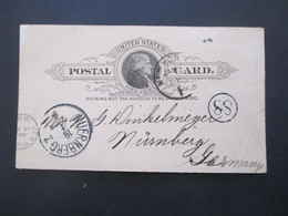 USA 1894 Ganzsache Nach Nürnberg Gesendet Rückseitig Gedruckter Text: Removal Standard Vanish Works - Storia Postale
