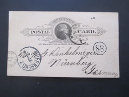 USA 1894 Ganzsache Nach Nürnberg Gesendet Rückseitig Gedruckter Text: Removal Standard Vanish Works - Lettres & Documents