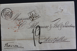 RARE 1874 PAR BATEAU, LETTRE DE ROSARIO DE SANTA-FE (ARGENTINE) DATEE DU 10/01/1874 POUR MONTPELLIER CAD  D ARRIVEE . - Entry Postmarks