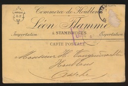 L.FLAMME STAMBRUGES NAAR ASSE DUITSCHE CONTROLE STEMPEL 191?  HOUBLONS V.GINDERACHTER  2 SCANS - Asse