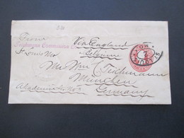 USA Um 1890 ?!? Streifband Nach München Via England / Belgium Schiffspost Teichmann Commission Co. St. Louis MO - Brieven En Documenten