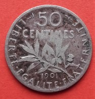 Semeuse 50 Centimes. 1901 - 50 Centimes