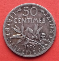 Semeuse 50 Centimes. 1906 - 50 Centimes