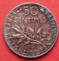 Semeuse 50 Centimes. 1915 - 50 Centimes