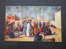 AK Ägypten 1911 Künstlerkarte Oilette An Arab Village Market Place Tuck's Post Card - Personen