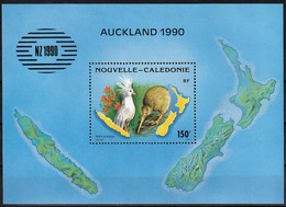 1990 New Caledonia NEW ZEALAND'90: Kagu And Kiwi Souvenir Sheet (** / MNH / UMM) - Kiwi's