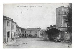 38  -  CPA  De  DIEMOZ  -  Attelages  Agricoles  ,  Place  De  L ' Eglise  En  1917 - Diémoz