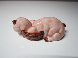 2 COCHONS LA TÊTE DANS LA GAMELLE Pour Collection. - Schweine