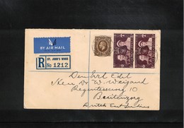 Great Britain 1937 Interesting Airmail Registered Letter To Dutch East Indies - Brieven En Documenten