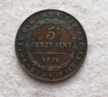 Carlo Felice 5 Cent. 1826G - Piamonte-Sardaigne-Savoie Italiana