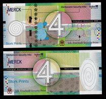 Test Note  MERCK, ENSCHEDE 4 Units, Testnote,  Beids. Druck, RRRRR, UNC, Intaglio, 160x72 Mm - Other & Unclassified