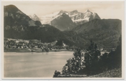 Lungern Mit Wetterhorngruppe - Photokarte - Gest. Lungern Frankatur K28 - Lungern