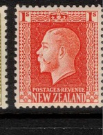 NZ 1915 1/- Vermilion KGV SG 430 HM ZZ75 - Unused Stamps