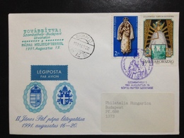 Hungary, Circulated FDC, Famous People, Popes, "John Paul II", 1991 - Brieven En Documenten