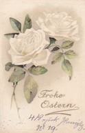 AK Frohe Ostern - Weiße Rosen - Reliefdruck - 1909 (49965) - Easter