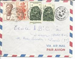 De Nioro Pour Paris Timbres AOF 33.37.44 1951 - Storia Postale
