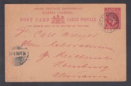 1908. GAMBIA. POST CARD Edward VII ONE PENNY To Hamburg, Germany From BATHURST GAMBIA... () - JF324070 - Gambie (...-1964)