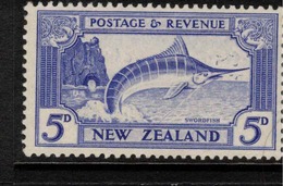 NZ 1935 5d Striped Marlin Wmk Single SG 563 HM #BIR135 - Unused Stamps