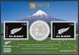 2011 New Zealand PHILANIPPON: Round Kiwi, All Blacks Minisheet (** / MNH / UMM) - Kiwis