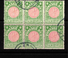 NZ 1925 1/2d Postage Due Art Paper Block SG D27 U #BIR156 - Timbres-taxe