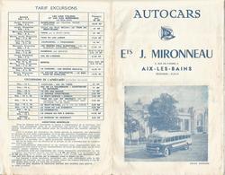 Excursions En Autocars , Automobiles , Tarifs , Descriptions ,8pages ,plan ,  2 Scans , Frais Fr 1.75 E - Unclassified