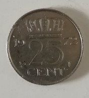 Moneta Da 25 Cent Dei Paesi Bassi Del 1972 - Trade Coins