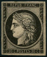 ** N°3F 20c Noir, Réimp - TB - 1849-1850 Cérès