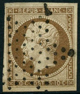 Obl. N°9 10c Bistre - TB - 1852 Luis-Napoléon