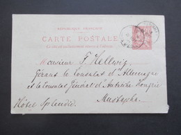 Frankreich 1901 Carte Postale Stempel Marseille D'Alger An Das Deutsche Konsulat In Mustapha Algerien Mit Ank. Stempel - Covers & Documents