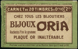 ** N°9 Carnet De 20, Sans Pub S/bandelettes Série S49, Couverture ORIA - TB - Other & Unclassified