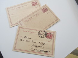 Ägypten 1900 Ganzsachen 2x Postkarte / 1x Doppelkarte Ungebraucht Davon 1x Gebraucht An Das Deutsche Konsulat Alexandrie - 1866-1914 Khédivat D'Égypte